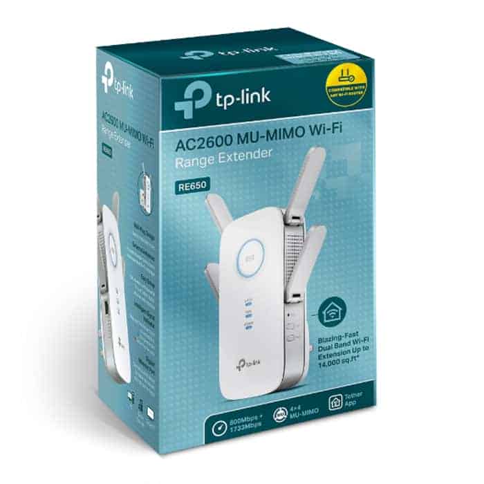 (image for) TPLINK RE650 Wi-Fi Dual Band Range Extender with 1 Gigabit Port